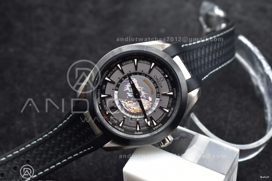 43mm Titanium on Worldtimer 1:1 GMT Edition Bracelet Super A8938 Clone Aqua VSF SS Terra Best 0103